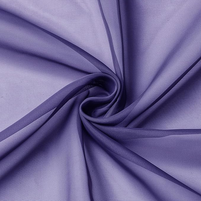 Aiyufeng Purple Sheer Curtains 96 Inches Long 2 Panels Set, Light Filtering Soft Airy Voile Rod Pocket Purple Sheer Window Drapes for Bedroom Living Room, Each 42Wx96L Inches