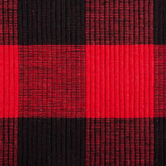 DII Buffalo Check Collection, Classic Farmhouse Placemat Set, 13x19, Red & Black, 6 Piece
