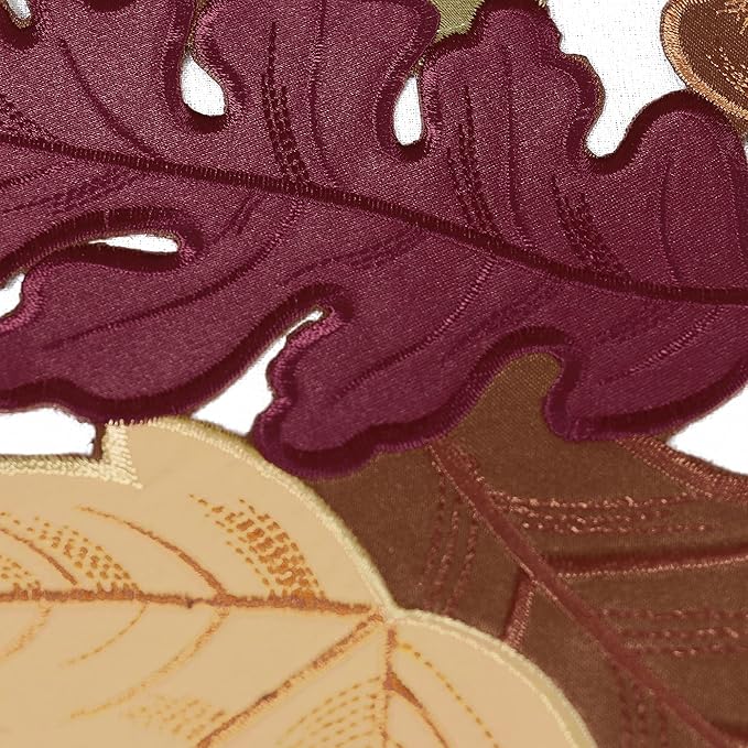 OWENIE 4 PCS Thanksgiving Placemats for Dining Table, 13 x 19 Inch Set of 4 Embroidered Maple Leaves Table mats for Fall, Harvest Applique Leaf for Autumn Decorations