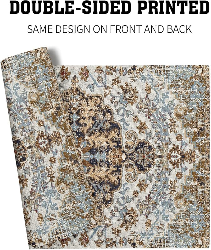Ethnic Boho Placemats Set of 6 Bohemian Carpet Vintage Black Teal Grey Floral Linen Washable Kitchen Dining Table Mats Stain Heat-Resistant Desktop Decor Place Mats for Home Party Indoor 12x18 in