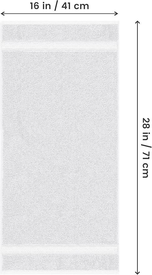 Utopia Towels 6 Pack Premium Hand Towels Set, 16 by 28 inches, 100% Ring Spun Cotton, Ultra Soft and Highly Absorbent 600GSM Towels for Bathroom, Gym, Shower, Hotel, and Spa, White