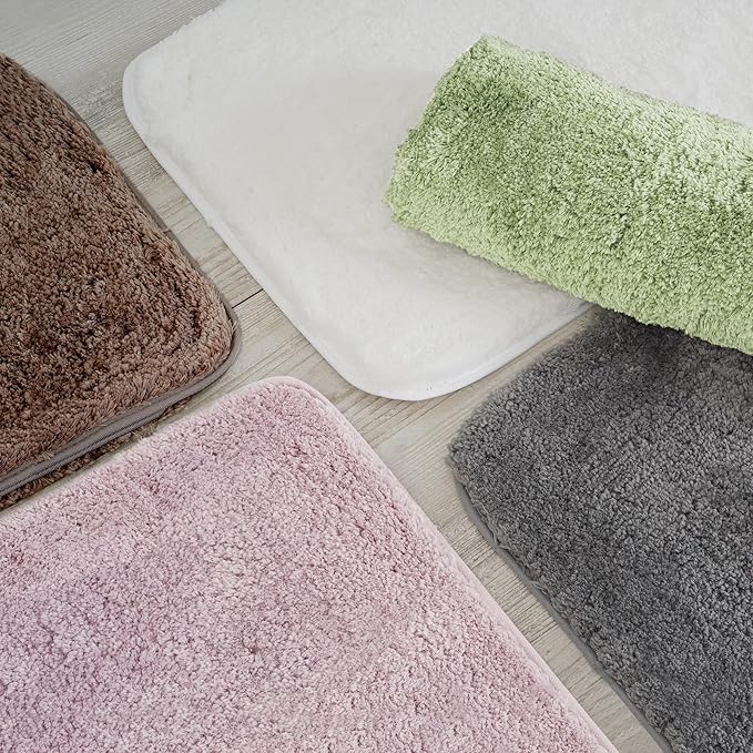 ROSMARUS Shaggy Bath Rugs for Bathroom Non Slip 20" X 32" Gray
