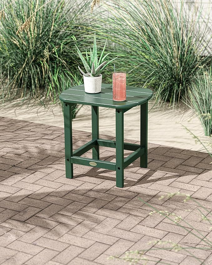 POLYWOOD SBT18GR South Beach 18" Outdoor Side Table, Green