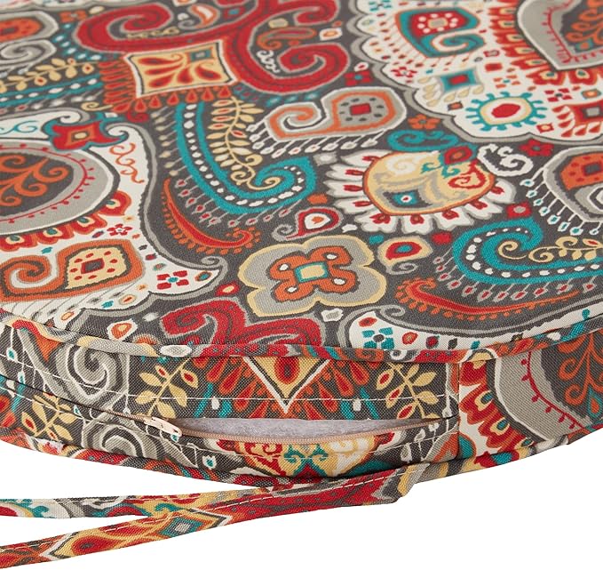 Greendale Home Fashions Outdoor 18-inch Round Reversible Seat Cushion, 2-Pack, Painted Desert 2 Count