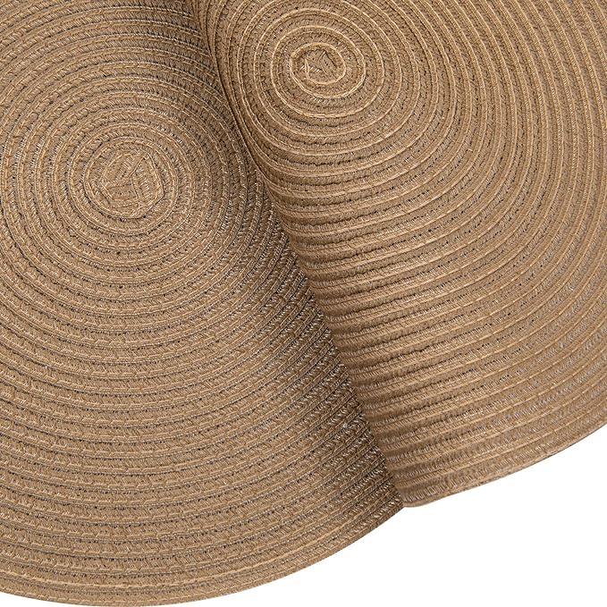 SHACOS Round Braided Placemats Set of 6 Washable Cotton Polyester 15 inch Round Table Place Mat for Dining Table (Brown, 6)