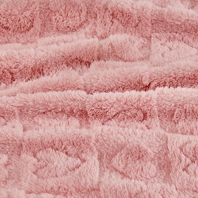 Fleece Baby Blanket Heart Checkered Blanket, Ultra Soft Cozy Baby Blankets for Girls Boys, Fluffy Infant Toddler Newborn Receiving Blankets for Crib Stroller 30”×40” (Dark Pink)