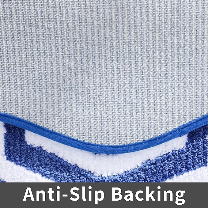 COSY HOMEER Extra Thick Bath Linen Sets Rugs - Anti-Slip Bath Mats Soft Plush 100% Strong Polyester Living Room Bathroom Water Absorbent(Blue,20x32 - Inches)