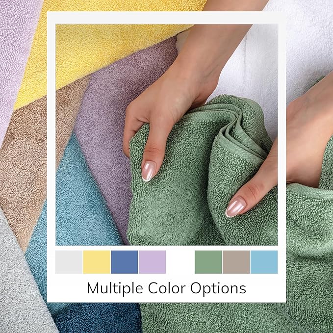 TEXTILOM 6 Pcs Bath Towel Set – Hotel and Spa Quality & Soft & Absorbent & Quick Dry Bath Towels for Bathroom –100% Turkish Cotton Bathroom Towels Set (2 Bath Towels,2 Hand Towels,2 Washcloths)-LGrey
