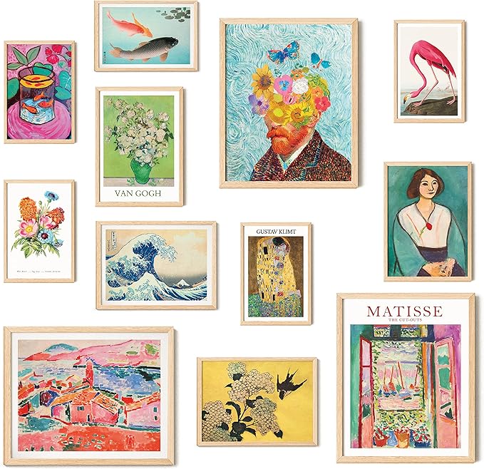 97 Decor Colorful Eclectic Decor - Eclectic Wall Art Posters, Funky Gallery Wall Art Prints for Home Bedroom, Maximalist Decorations Famous Artist Painting Pictures (UNFRAMED)