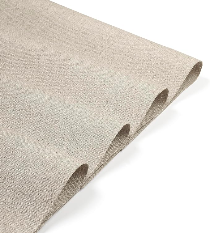 D'Moksha Homes Linen Natural Placemats Set of 4-100% Pure Linen Placemats 14 x 19 Inch for Summer - Handcrafted and Machine Washable