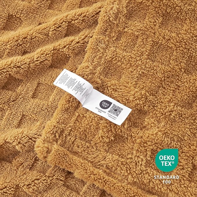 Cozy Bliss Soft King Size Waffle Blanket - Lightweight Cozy Blankets Gift for Women,Cute Checkered Throws Blanket for Bed, Couch and Sofa,Brown,108x90 Inches