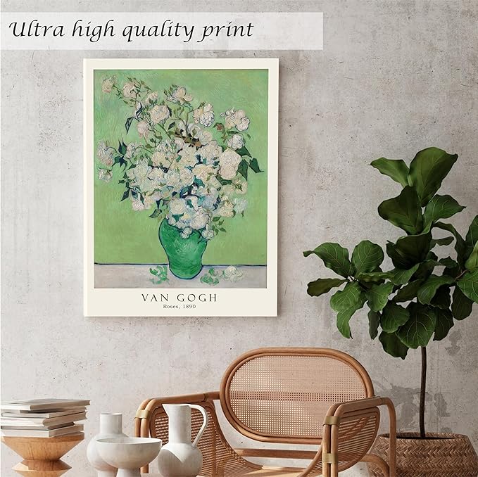 Induslyfe Large Framed Grass Wall Art Canvas Decor Set of 3, Matisse Wall Art Framed Prints Posters Mid Century Modern Art, Aesthetic Floral Botanical wall art for bedroom, living room, bathroom 18x24