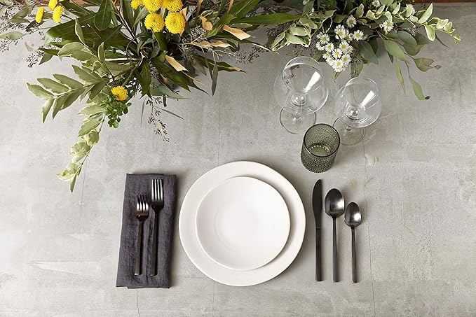 Fortessa Vitraluxe Dinnerware Heirloom Matte Finish Dinner Plate 10.75-Inch, Linen, Set of 4