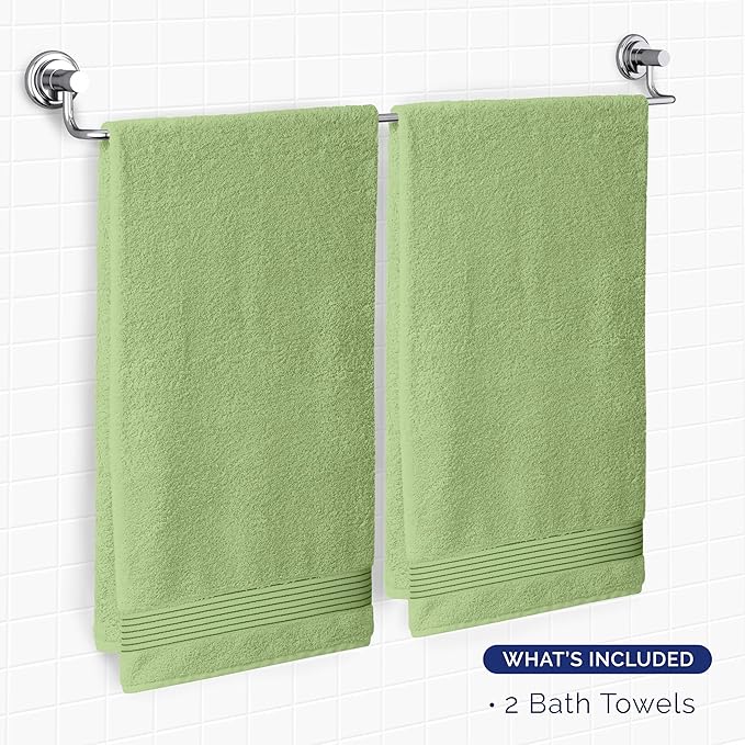 Elegant Comfort Premium Turkish Cotton 2 Pack Bath Towel Set - 27 x 54 inch, Luxurious Hotel Spa Quality 100% Turkish Cotton 2PC Bath Towel Set - Highly Absorbent - Soft Bathroom Towels, Sage
