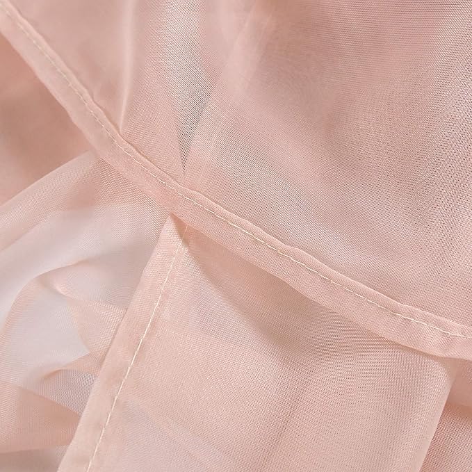 DONREN 2 Panels Solid Color Blush Pink Sheer Curtains Elegant Rod Pocket Window Voile Panels Drapes for Bedroom Living Room (52X84 Inches)