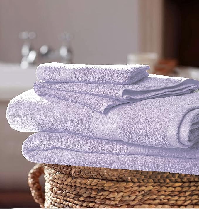 BOUTIQUO 8 Piece Towel Set 100% Ring Spun Cotton, 2 Bath Towels 27X54, 2 Hand Towels 16X28 and 4 Washcloths 13X13 - Ultra Soft Highly Absorbent Machine Washable Hotel Spa Quality - Purple