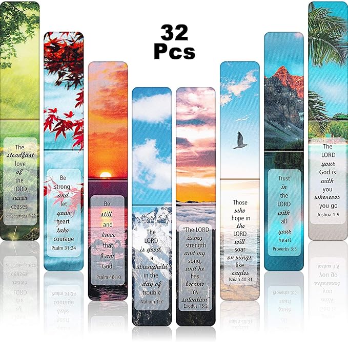 32 Pieces Magnetic Bookmarks Inspirational Magnetic Page Markers Nature Scenery Magnet Page Clips Bookmarks for Students Teachers School Home Office Supplies