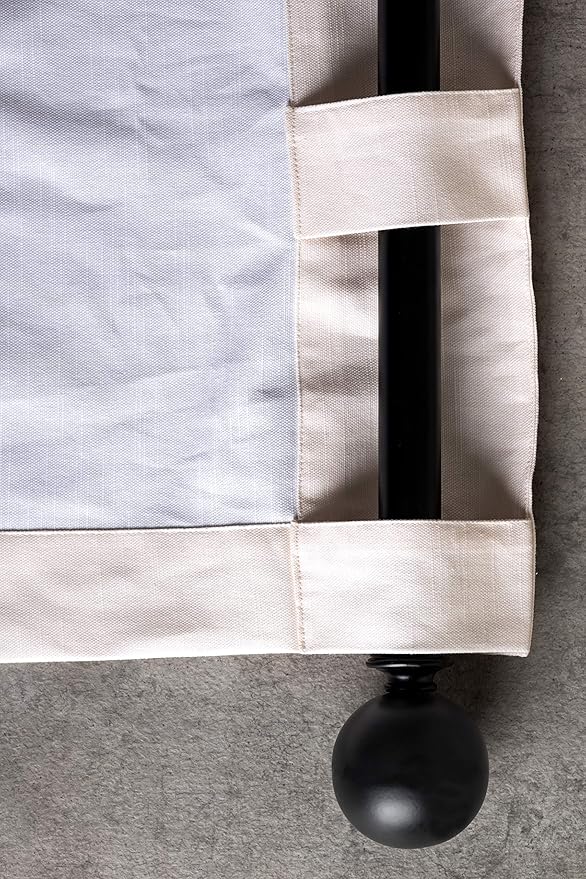 Maison d' Hermine Curtains for Living Room 100% Cotton 108 inch Length One Panel Light Filtering Curtains for Bedroom Windows with Rod and Loop Pockets Drapes (Delphinium Beige, 50" W x 108" L)