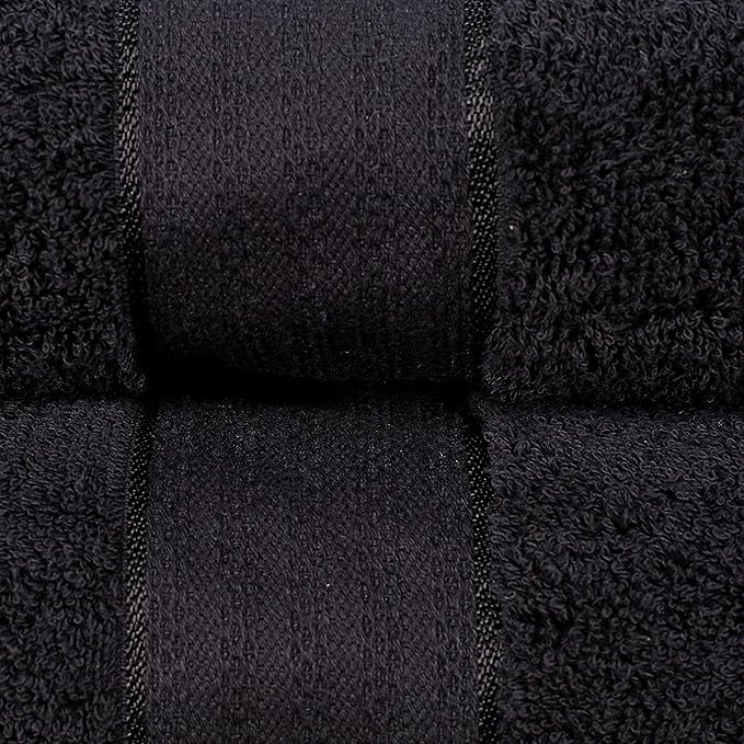 GLAMBURG 700 GSM Premium Cotton 2-Pack Oversized Extra Large Bath Sheet Set - 100% Combed Cotton - 2 Bath Sheets 35x70 - Luxury Hotel & Spa Quality - Durable Ultra Soft Highly Absorbent - Black