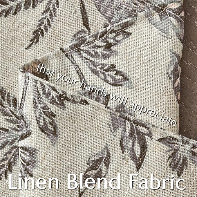 JINCHAN Linen Floral Fall Placemats Set of 4 Cloth Table Mats Rustic Cottagecore Jacobean Outdoor Seasonal for Kitchen Dining Table Decor Non-Slip Washable Tablemats 13x19 Inch Grey