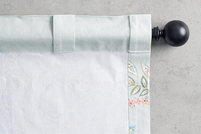 Maison d' Hermine Curtains for Living Room 100% Cotton 108 inch Length One Panel Light Filtering Curtains for Bedroom Windows with Rod and Loop Pockets Drapes (Ramage Multicolor, 50" W x 108" L)