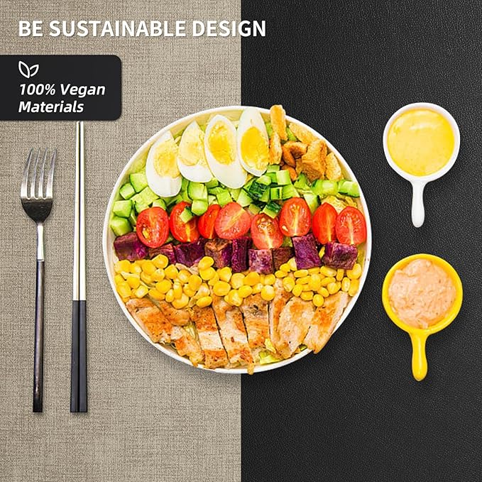 Placemats Set of 8 with Coasters Dual Sided Heat Stain Resistant Place Mats Faux Leather Table Mats Non-Slip Waterproof Oil-Proof Washable Wipeable Table Placemats for Dining Patio Table Kitchen