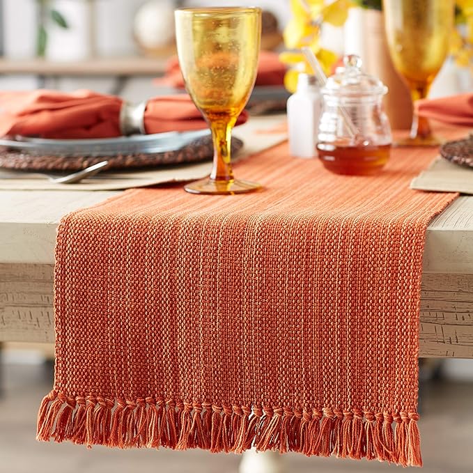 DII Variegated Tabletop Collection, Table Runner3x108, Spice