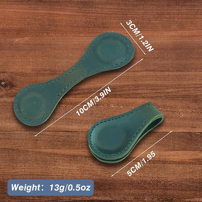 Leather Magnetic Bookmarks,3 Pcs Personalized Vintage Bookmarks Page Markers Convenient Book Marker Clip Gift for Book Lover Readers Men Women Kids Data Cable Organization (Black+Green+Light Brown)