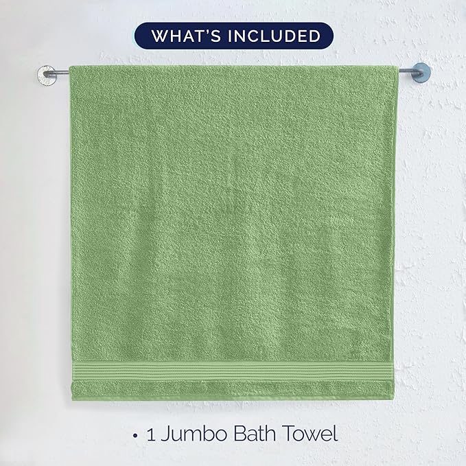 Elegant Comfort Premium Turkish Cotton 1 Piece Jumbo Bath Towel - 35 x 70 inch, Luxurious Hotel Spa Quality 100% Turkish Cotton Large Bath Towel - Highly Absorbent - Soft Bathroom Towel, Sage