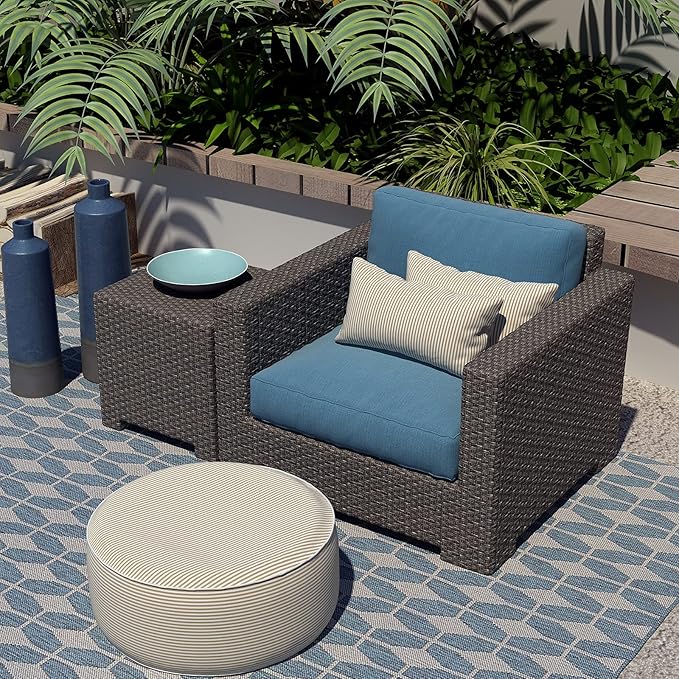 LVTXIII Outdoor/Indoor Lumbar Pillow Covers ONLY, Patio Fade Resistant Lumbar Pillow Covers, All Weather Cushion Cases for Sofa, Patio Couch Decoration, 12"x20", 2 Pack, Stripe Beige