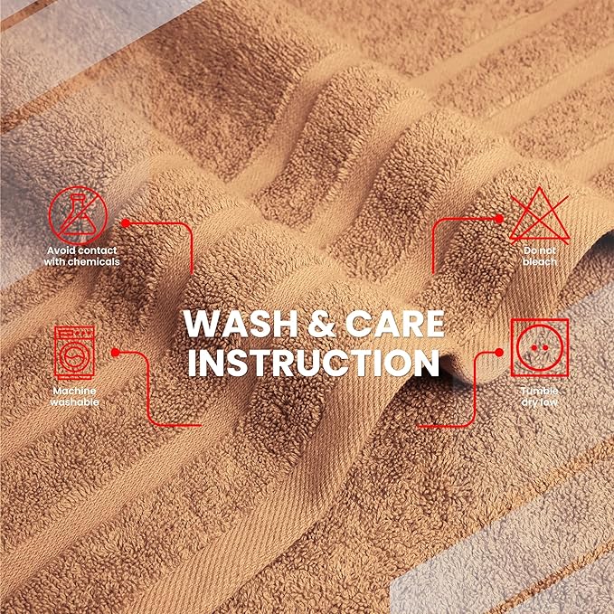 Infinitee Xclusives 100% Cotton Luxury Bath Towels Set of 2 (27x54 Inches), Soft, Absorbent, Quick Dry, Perfect Towels for Bathroom, Gym, Spa & Hotel |Cosmic Sand|