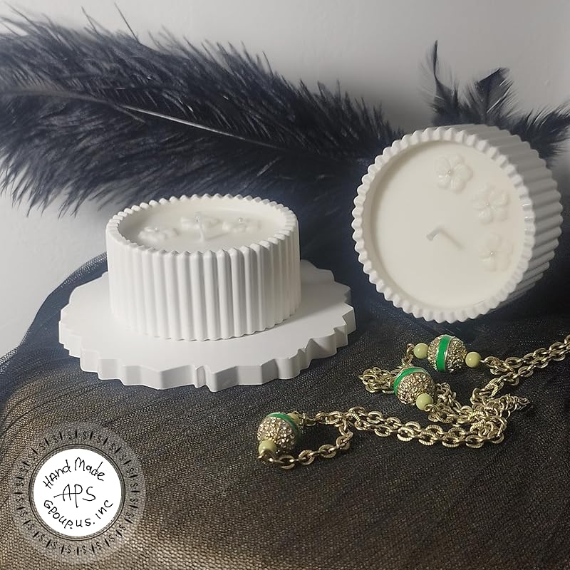 Candle and Stand Set, Soy and Coconut Wax, Unscented, Plaster Holder, Cotton Wick, Home Decor Gift,Eco-Friendly Candle With Stand