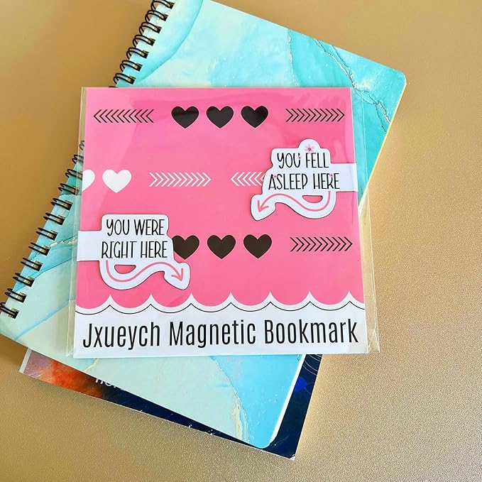 2 Pcs Water-Resistant Magnetic Bookmarks for Book Lovers, Bookworm, Page Markers for Students Teachers Reading (You Fell Asleep Here & You were Right Here)