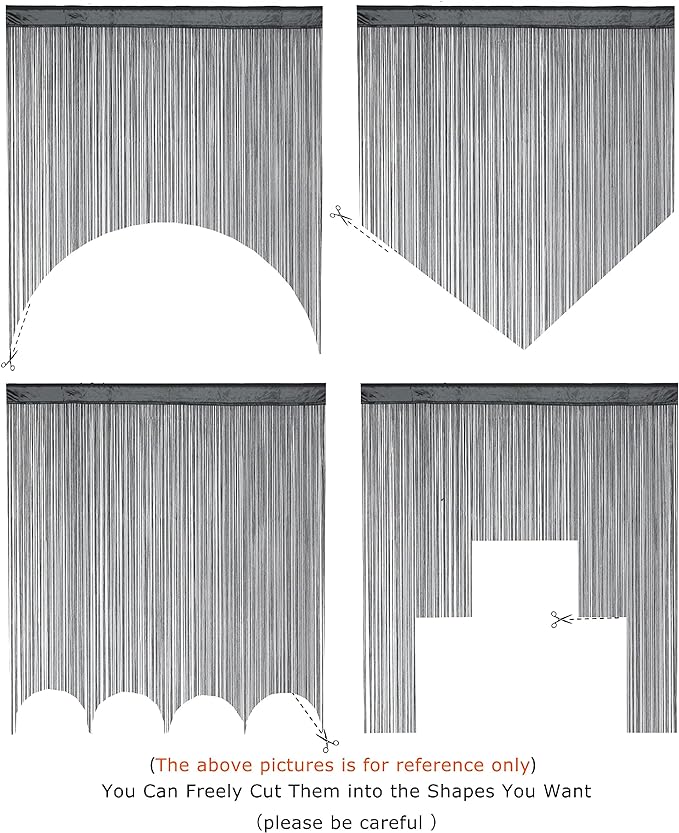 Doorway String Curtain Door Curtains,Boho Hippie Hanging Patio Tassels Screen Room Decor Bedroom Wall Window Closet Kitchen Living Room Fringe Divider Panel Laundry Room(39×110in/100×280cm, Grey)