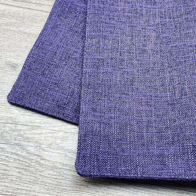 Weabetfu Cloth Placemats Set of 6 Heat Resistant Dining Table Placemmats Cotton Linen Machine Washable Kitchen Table Mats Wrinkle Free Thick Fabric Place Mat,Easy to Clean,13"x19" Purple