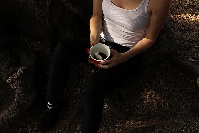 Creature Cups FOX Ceramic Cup (11 Ounce, Red Orange) - Hidden 3D Woodland Animal Inside Mug Emerges As You Drink - Holiday, Birthday, Housewarming Drinkware Gift for Coffee & Tea Lovers