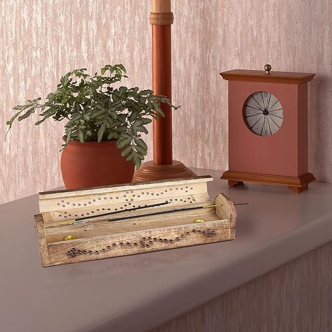 Incense Holder, Incense Stick Holder, Incense Holder for Sticks Used for Room Décor, Cool Room Spiritual Décor, Aromatherapy, Incense Burner with Storage Compartment 12 Inch Antique Natural