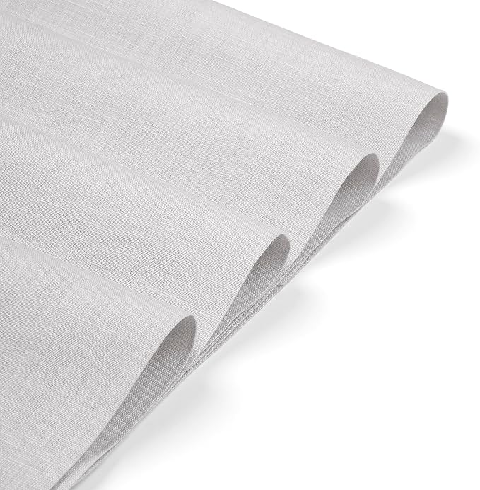 D'Moksha Homes Linen Placemats 14 x 19 Inch - Silver Grey Placemats Set of 4-100% Pure Linen Table Place Mats for Summer - Handcrafted and Machine Washable