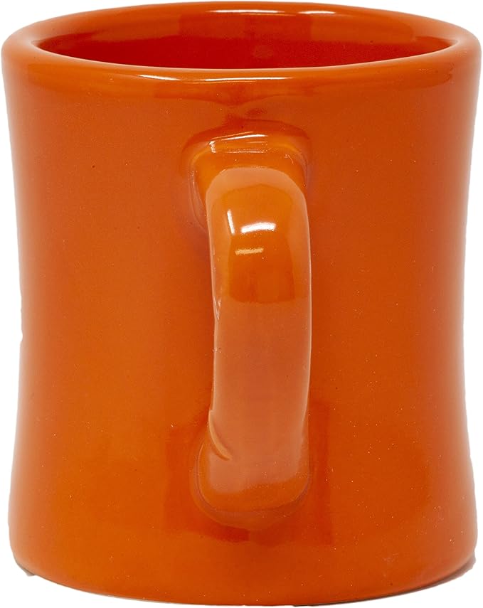 Funny Guy Mugs Classic Retro Diner Coffee Mug - Heavy Duty 10 Oz Stoneware Cup with Easy Grip Handle - Ideal for Hot and Cold Beverages (Orange, 10 Ounce)