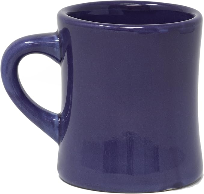 Funny Guy Mugs Classic Retro Diner Coffee Mug - Heavy Duty 10 Oz Stoneware Cup with Easy Grip Handle - Ideal for Hot and Cold Beverages (Purple, 10 Ounce)