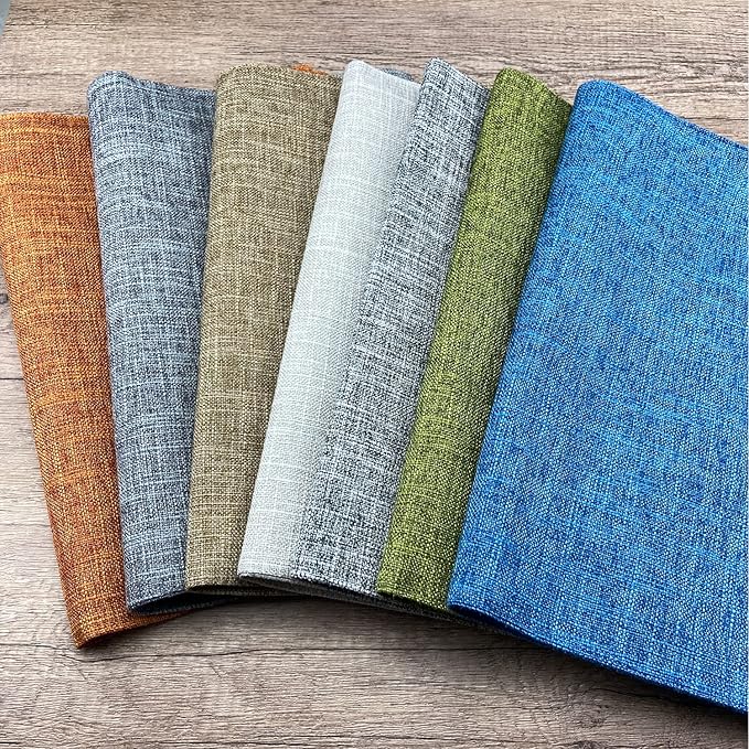 Weabetfu Cloth Placemats Set of 6 Heat Resistant Dining Table Placemmats Cotton Linen Machine Washable Kitchen Table Mats Wrinkle Free Thick Fabric Place Mats,Easy to Clean,13" x 19" Blue