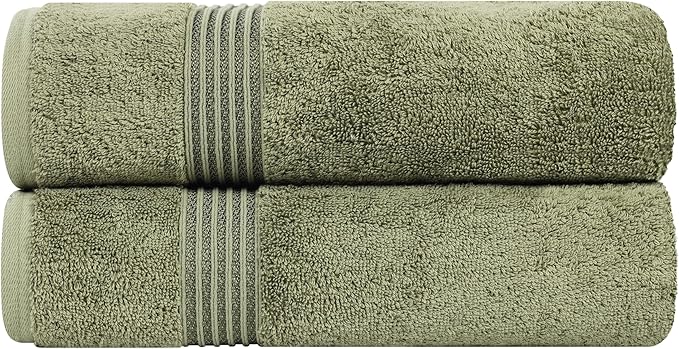 Superior Egyptian Cotton Bath Sheet Set, Oversized Towels for Home Bathroom, Master, Guest Bath, Decor Essentials, Quick Dry, Absorbent, Large Body Towel, Spa, Hotel, Resort, Set of 2, Forest Green