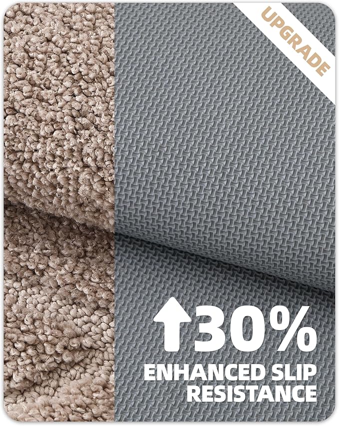 Color&Geomety Long Bathroom Rugs Runner Non Slip 24"x43", Absorbent Light Brown Bath Mat Washable, Luxury Bathroom Mat Shower Mat Outside Shower