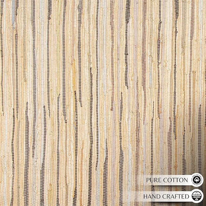 Rug Area Rugs Cotton Linen 3x5 Ft Multicolour Chindi for Livingroom Bedroom Washable RagRug Reversible Farmhouse Kitchen RunnerRug Carpet Area Runner Mat for Hallway, Entryway