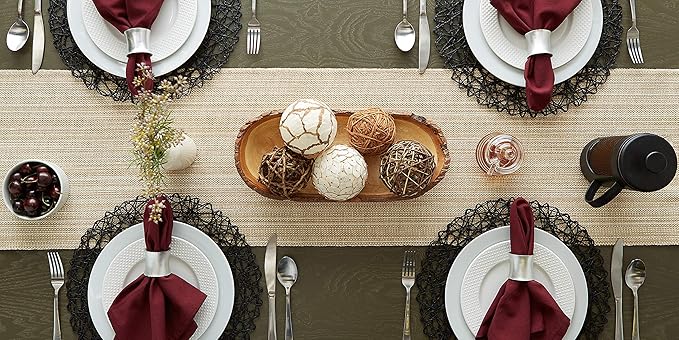 DII Variegated Tabletop Collection, Table Runner3x108, Taupe