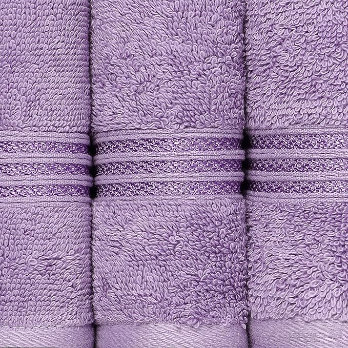 Superior Egyptian Cotton 8-Piece Hand Towel Set, Towel Basics For Quick Dry, Absorbent Small Towels, Facial, Spa, Kitchen, Bathroom Essentials, Apartment, Guest Bath, Soft, Washcloth, Royal Purple
