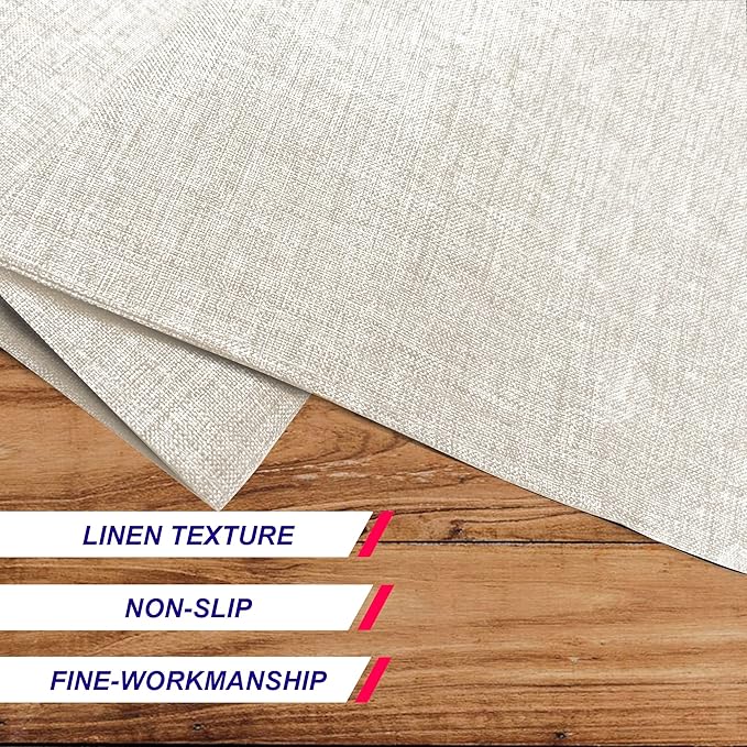 Table Runner, Machine Washable, Non-Wrinkle, Natural 14 X 90 Inch