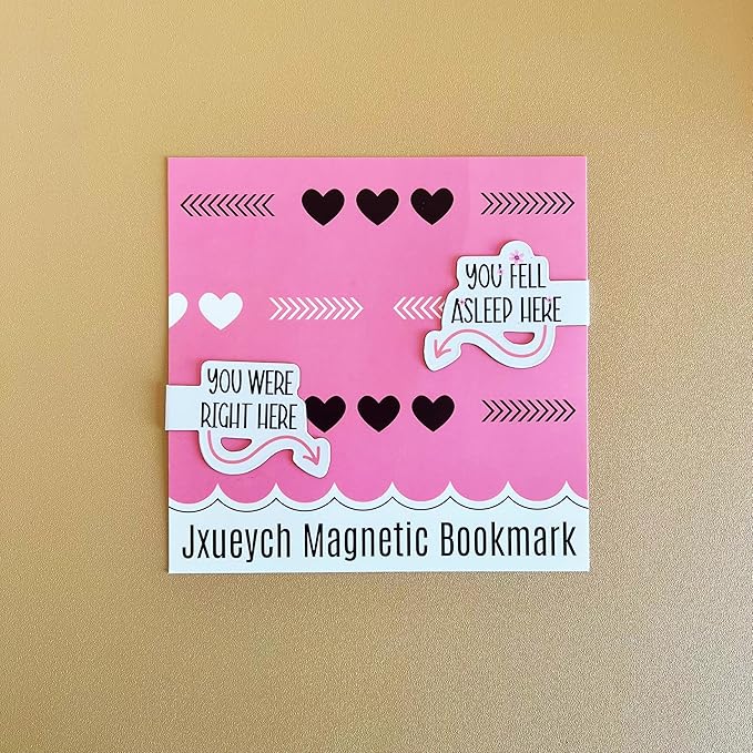 2 Pcs Water-Resistant Magnetic Bookmarks for Book Lovers, Bookworm, Page Markers for Students Teachers Reading (You Fell Asleep Here & You were Right Here)