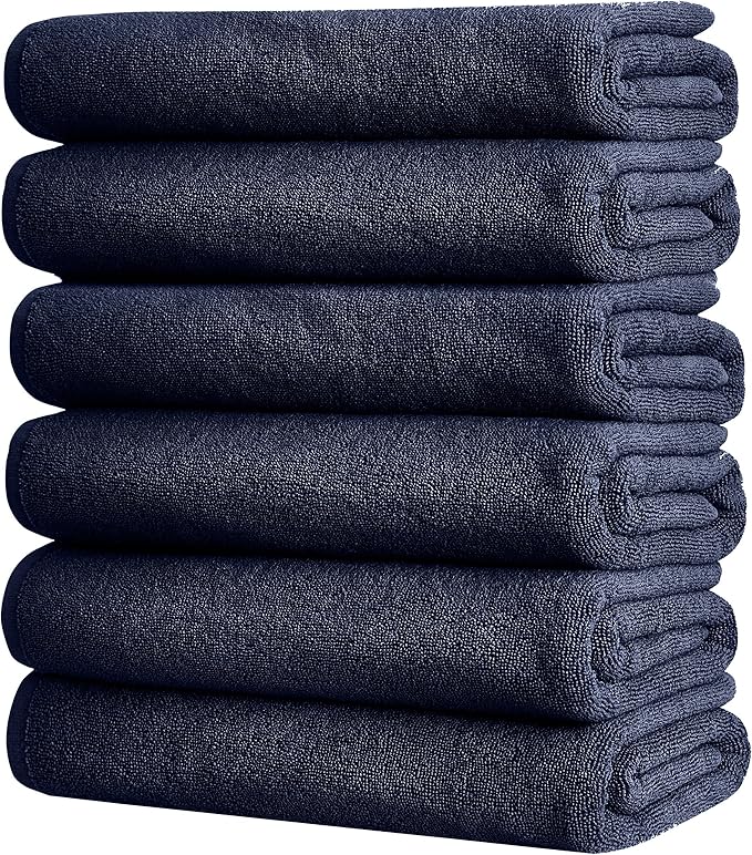 Pleasant Home 6 Pack Hand Towels Set – 16” x 28” | 100% Cotton | 500 GSM | Professional Bath Towels Use for Hotels, Hospitality, Spas, Salons | Lightweight & Durable | Bath Towels Set | Navy