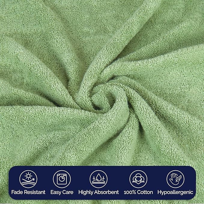 Elegant Comfort Premium Turkish Cotton 1 Piece Jumbo Bath Towel - 35 x 70 inch, Luxurious Hotel Spa Quality 100% Turkish Cotton Large Bath Towel - Highly Absorbent - Soft Bathroom Towel, Sage